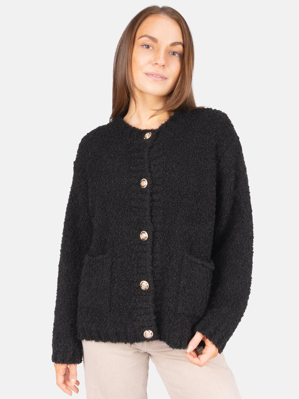 Damen Strickjacke mit Knopfverschluss Jana