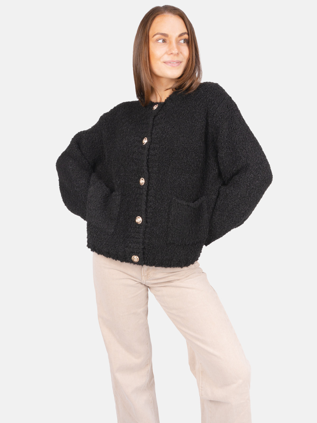 Damen Strickjacke mit Knopfverschluss Jana