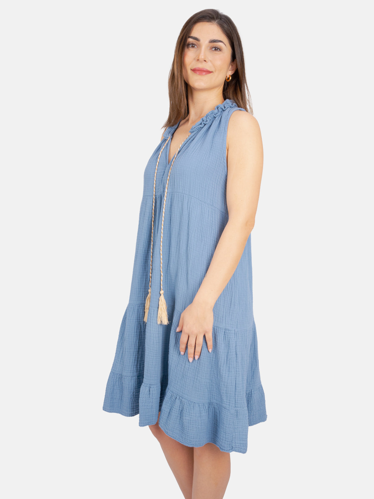 Musselin Kleid mit Tasseln - Buki