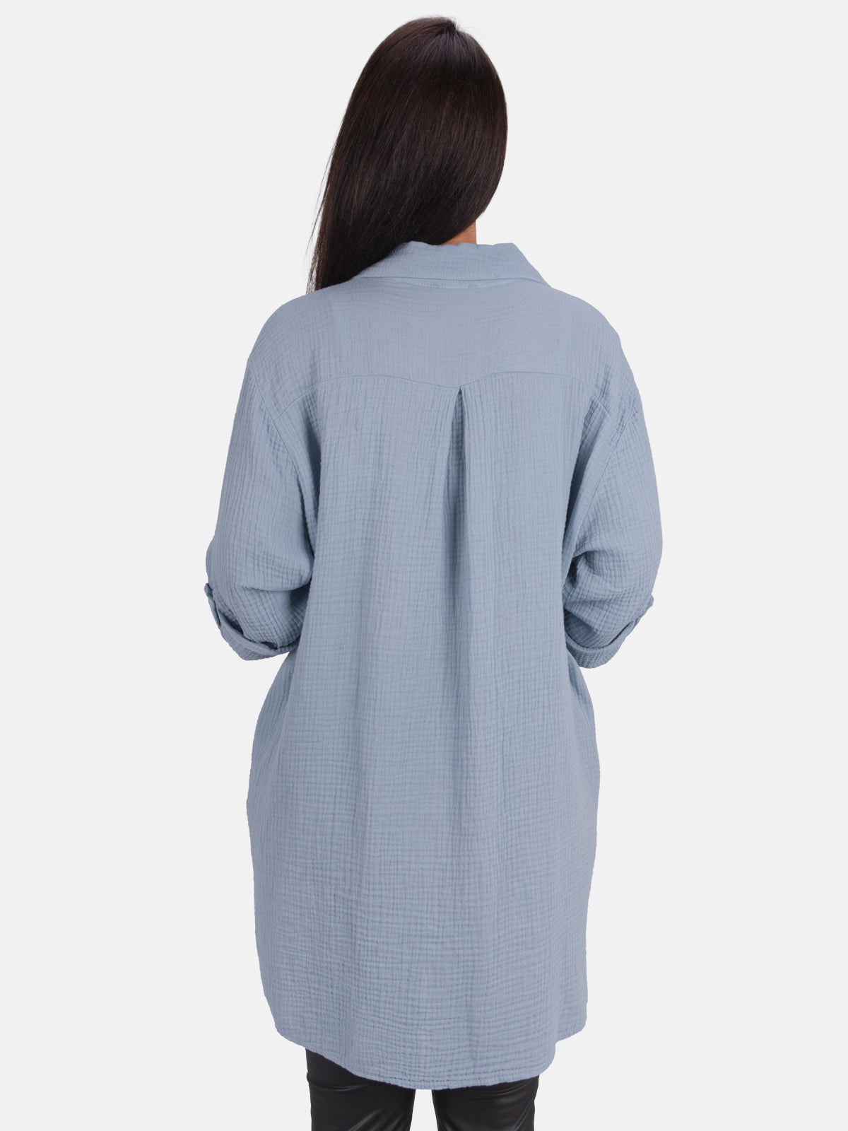 Musselinbluse mit Knopfverschluss - taubengrau - Jessy