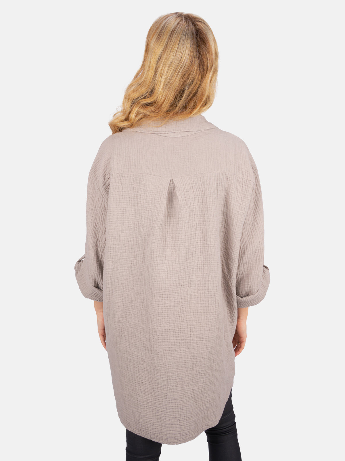 Musselinbluse mit Knopfverschluss - taupe - Jessy