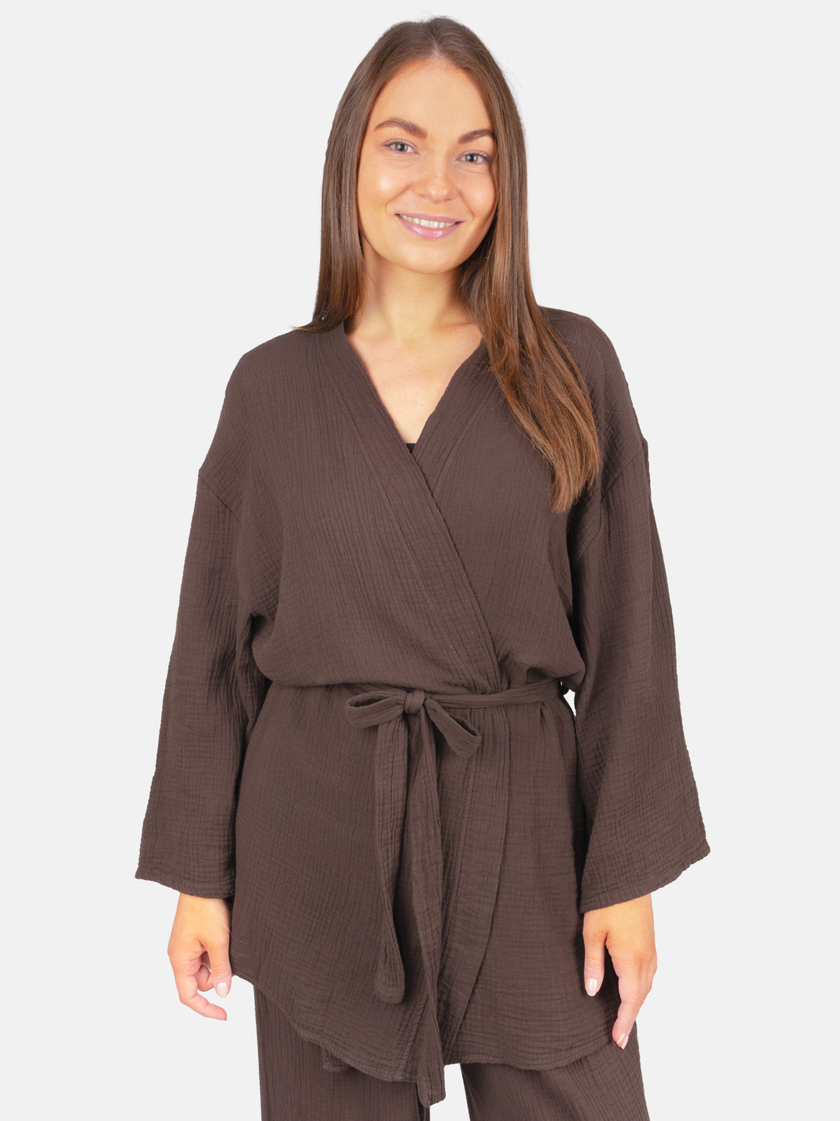 Damen Kimono Musselin mit Bindegürtel - Kehlani