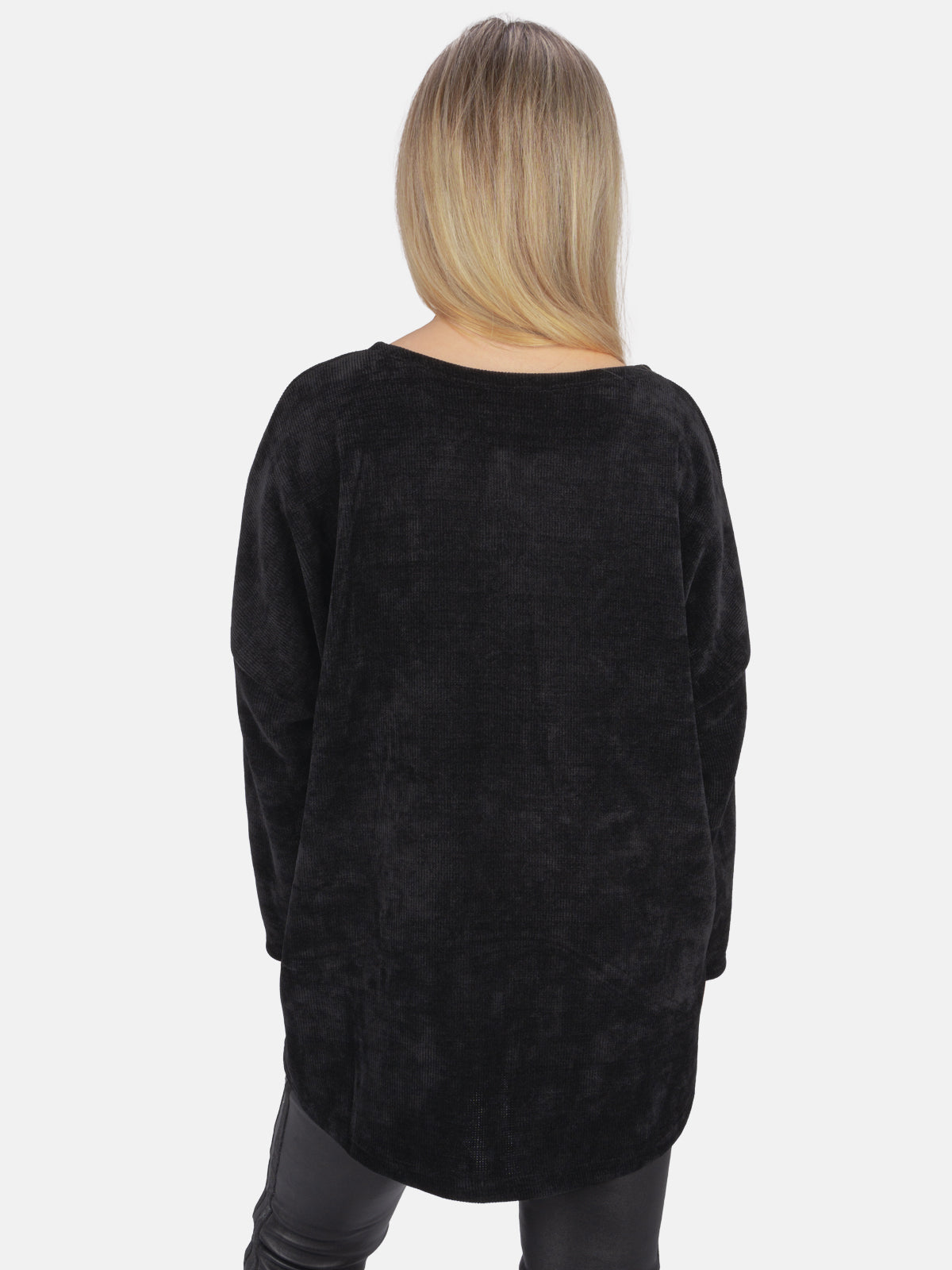 Oversized Bluse in Cord-Look inkl. Kette - Leonor