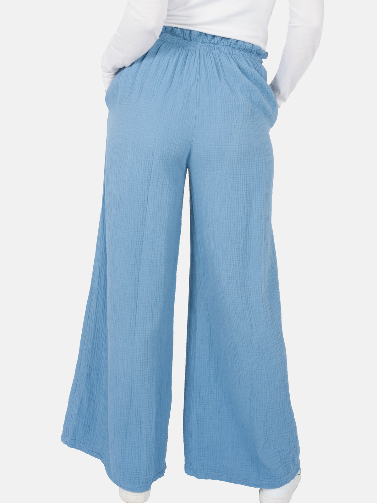 Lockere Musselinhose Liska in Jeansblau #Farbe_Jeansblau