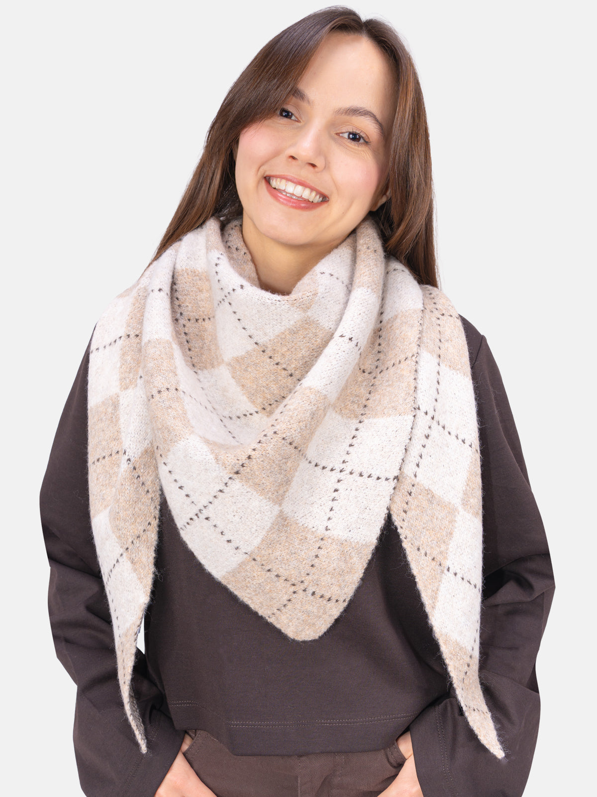 Schal Argyle Muster Winter Montana #Farbe_Beige Creme