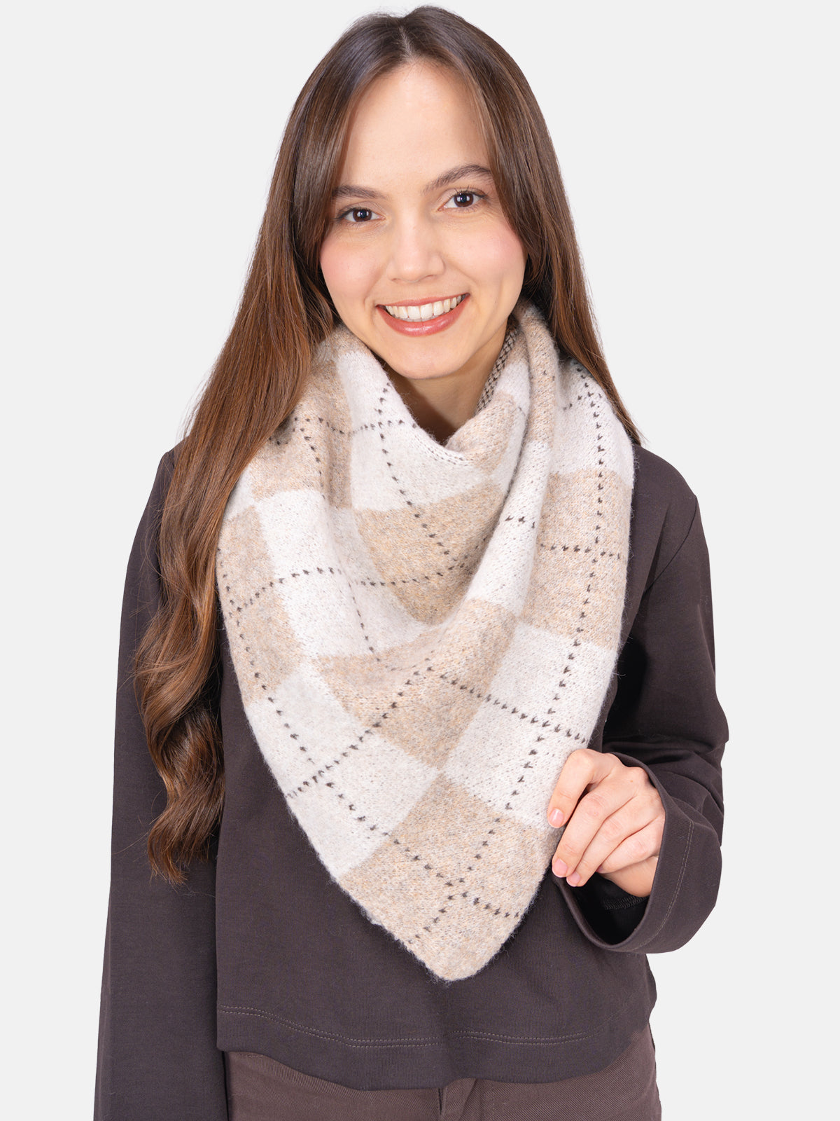 Schal Argyle Muster Winter Montana #Farbe_Beige Creme