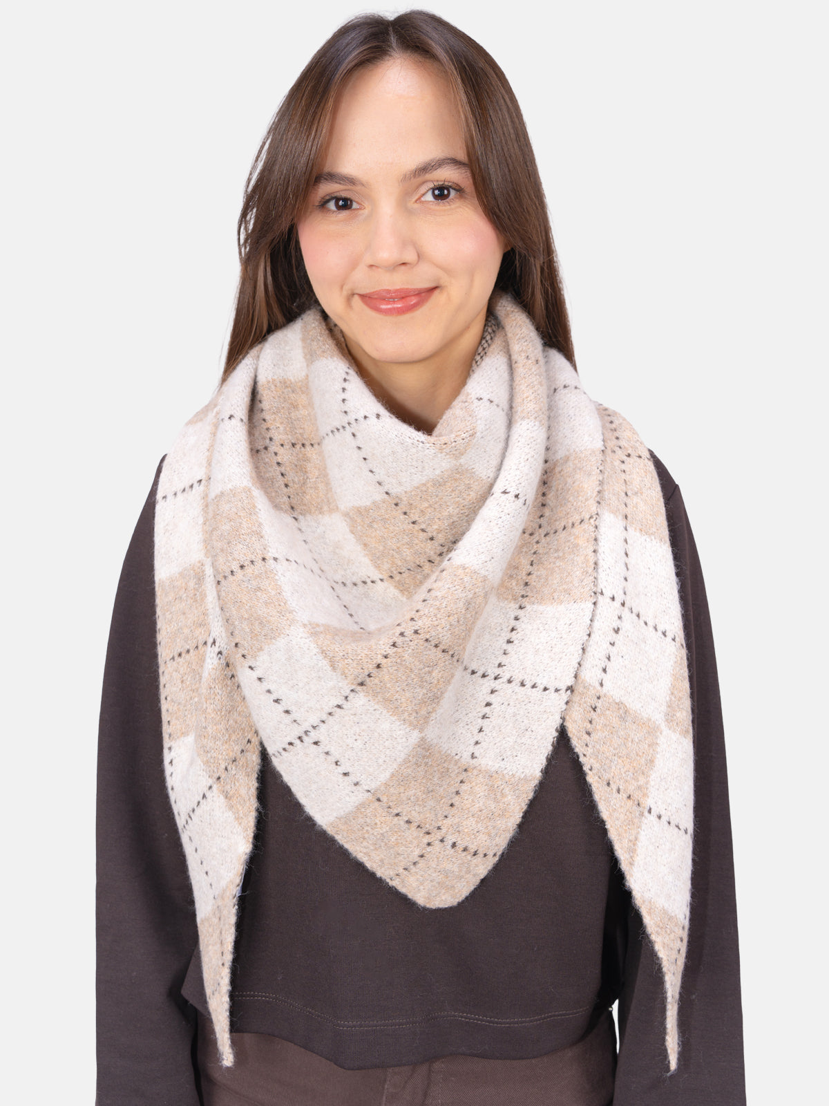 Schal Argyle Muster Winter Montana #Farbe_Beige Creme