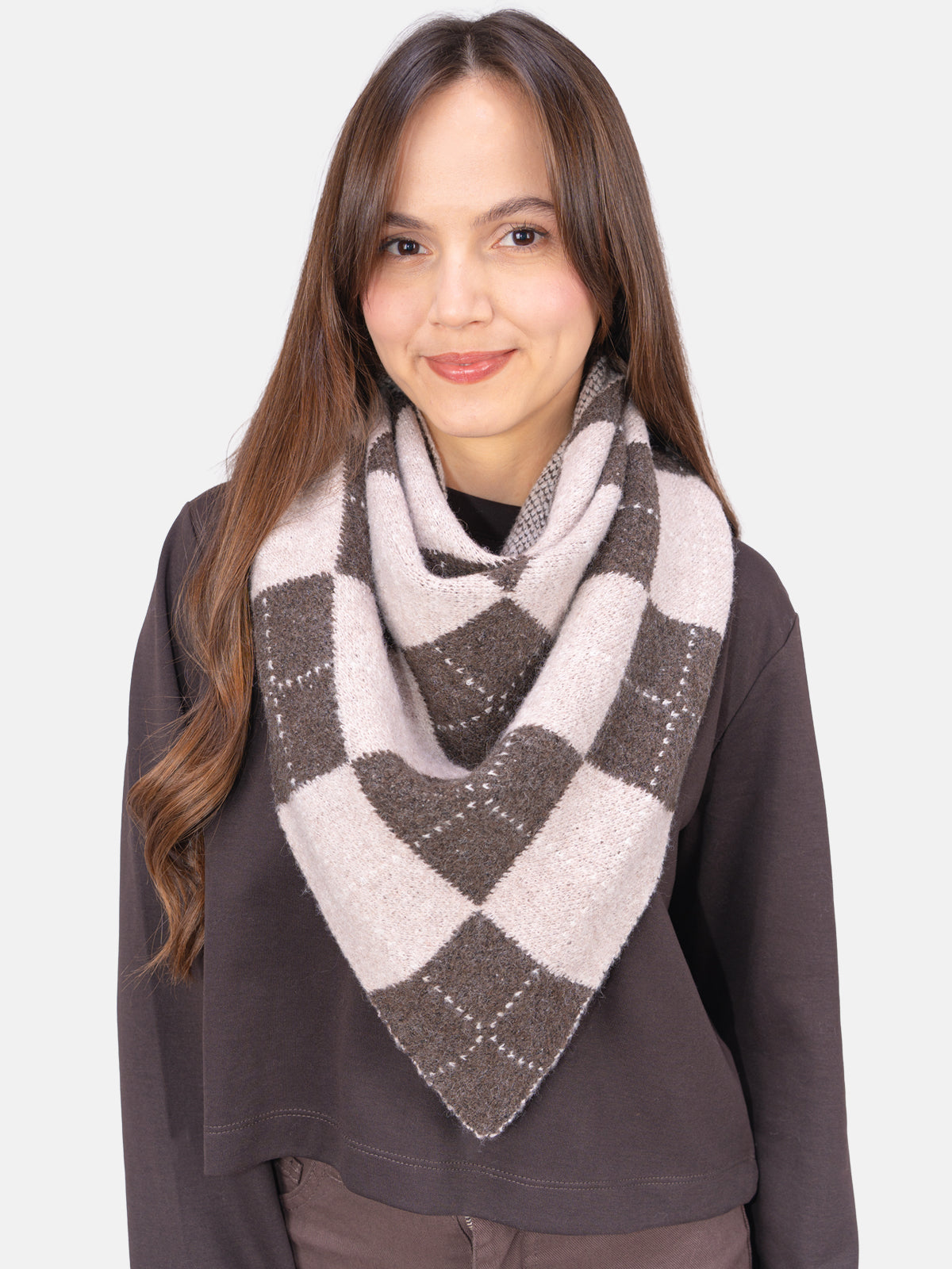Schal Argyle Muster Winter Montana #Farbe_Coffee Sand