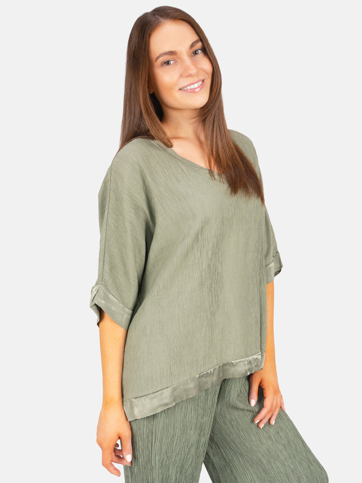 Crinkle Bluse halbarm - Stella