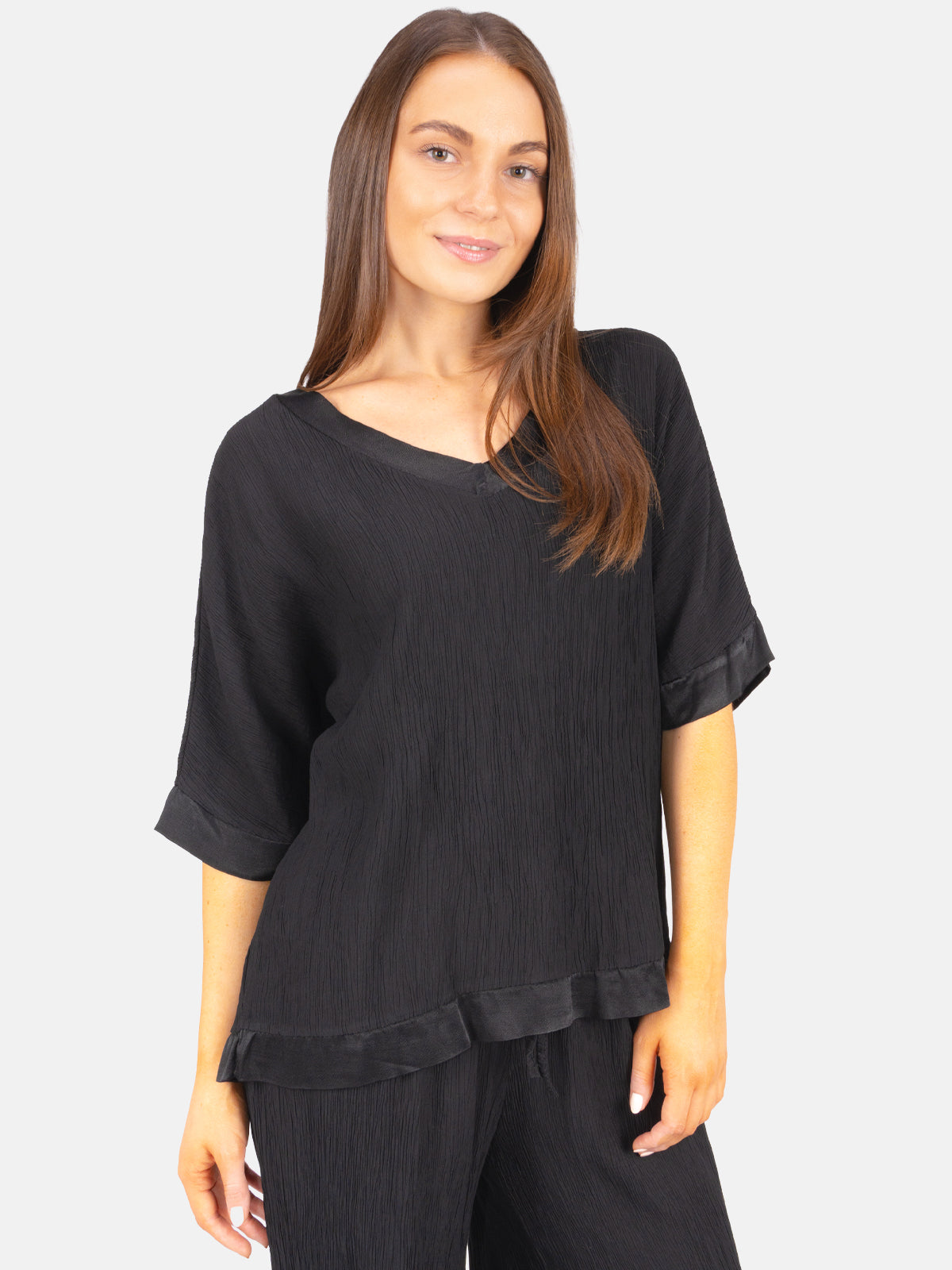 Crinkle Bluse halbarm - Stella