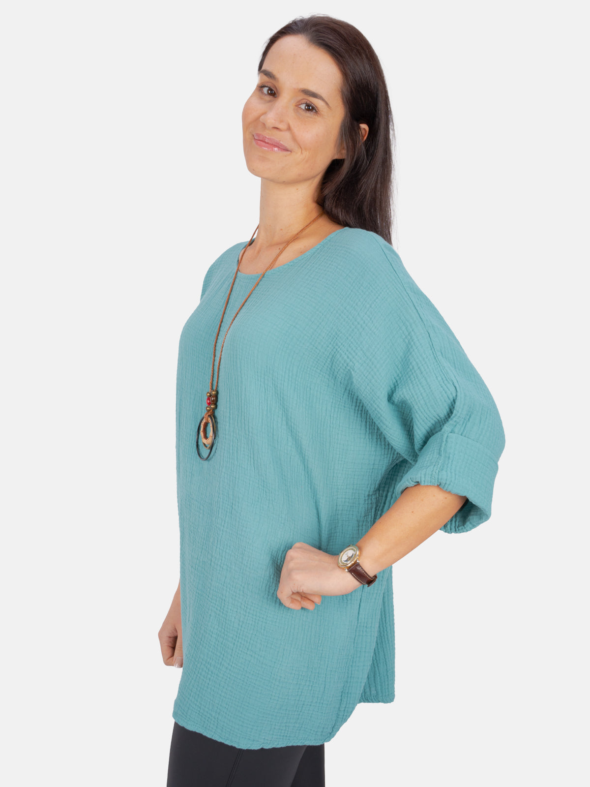 Musselin Bluse mit Kette - Valentina