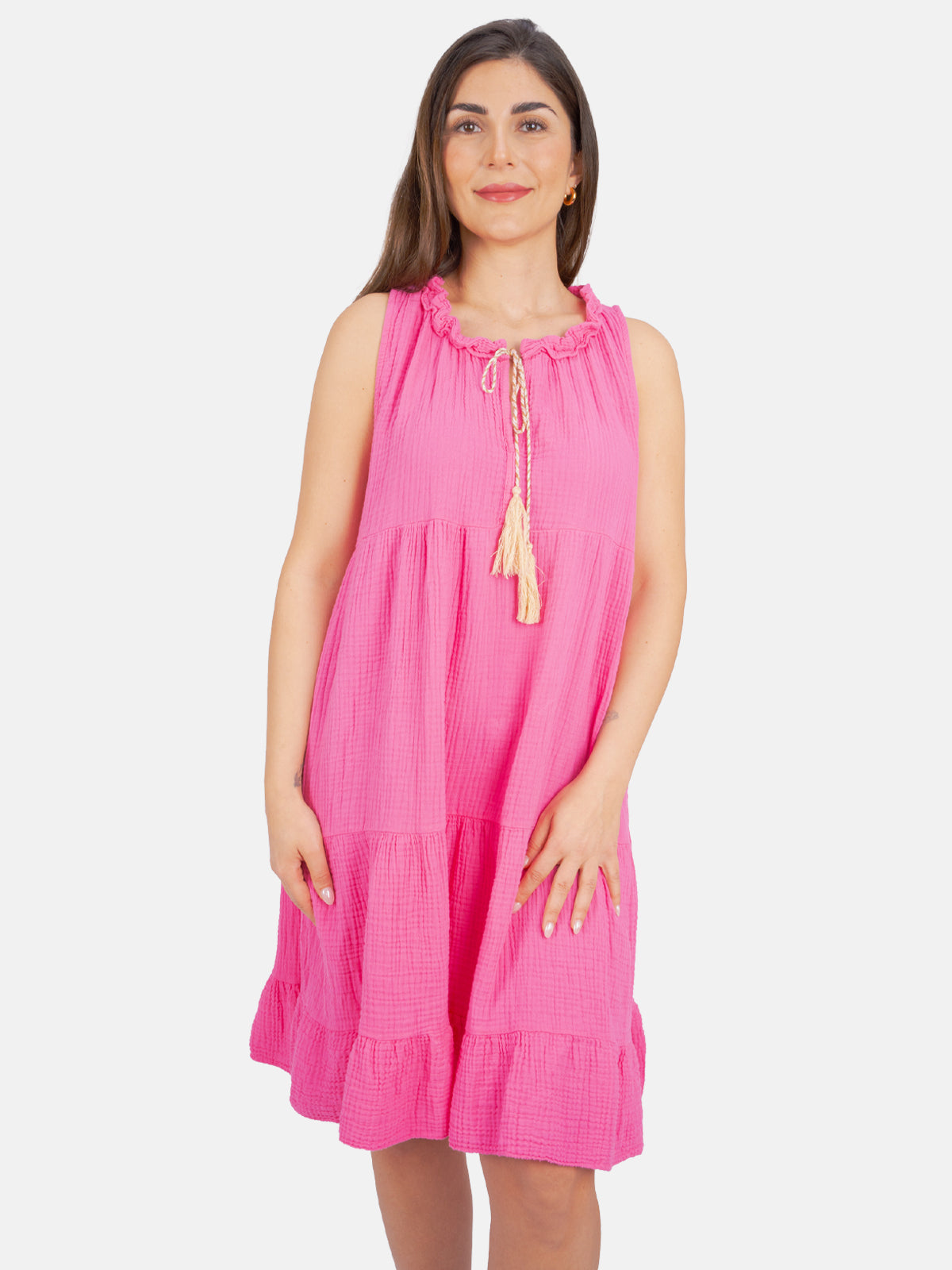 Musselin Kleid mit Tasseln - Buki