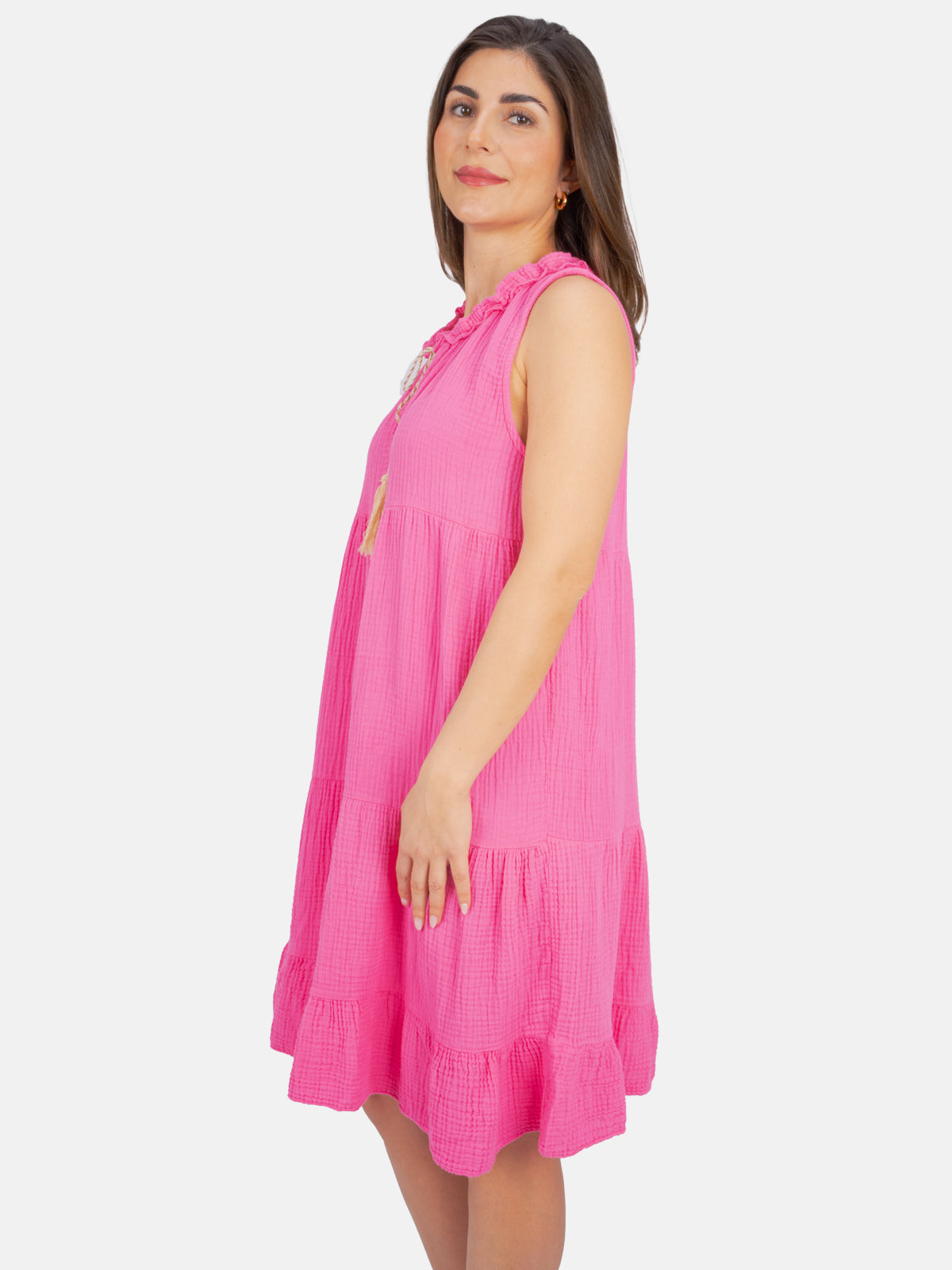 Musselin Kleid mit Tasseln - Buki