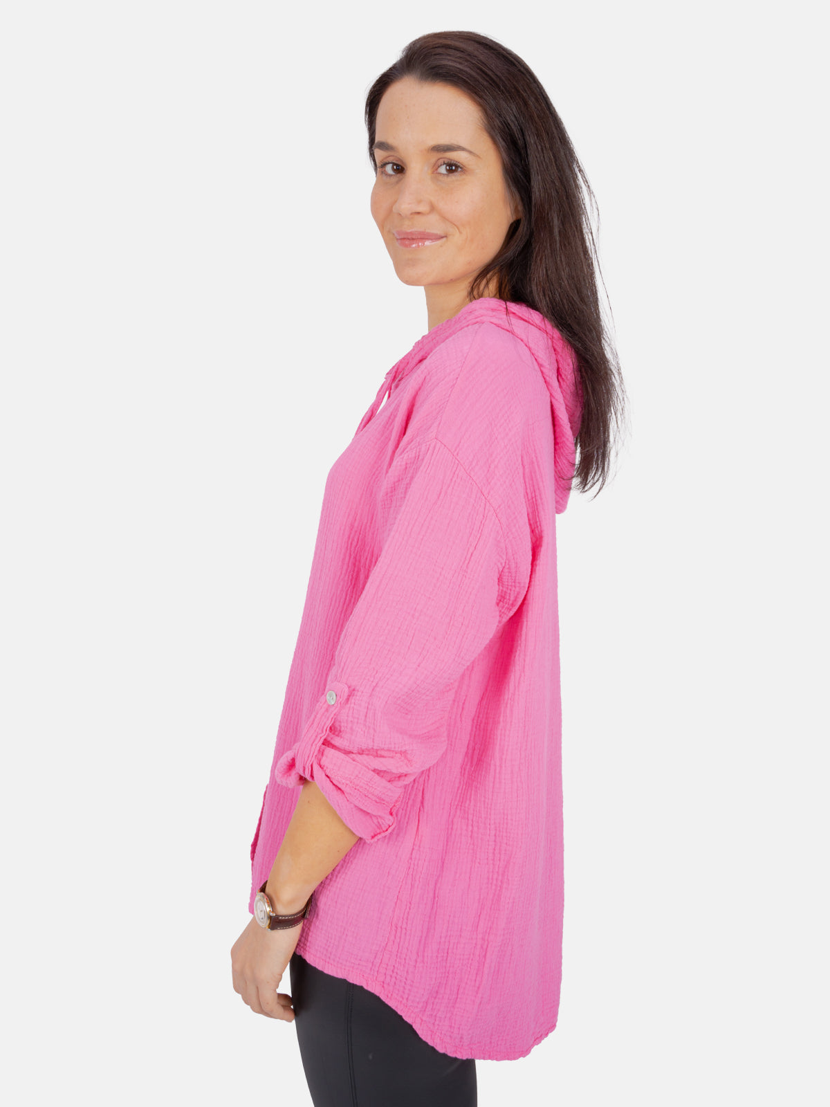Musselin Bluse mit Kapuze - Camila