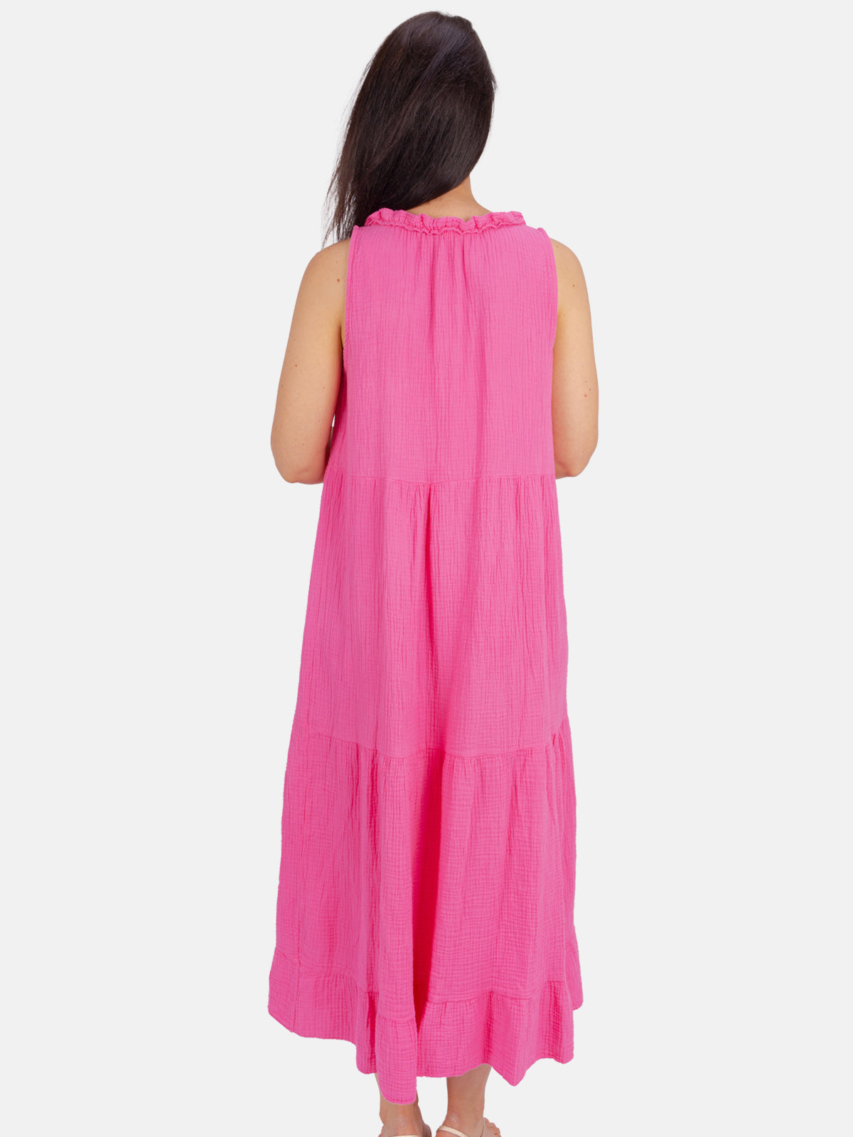 Musselin Maxikleid mit Tasseln - Viola