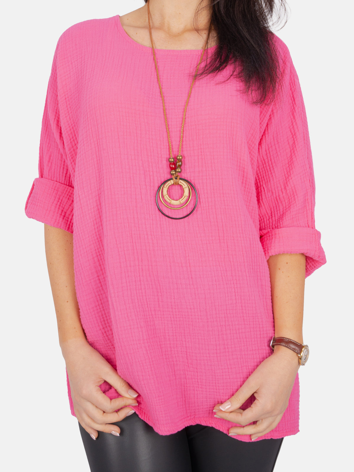 Musselin Bluse mit Kette - Valentina