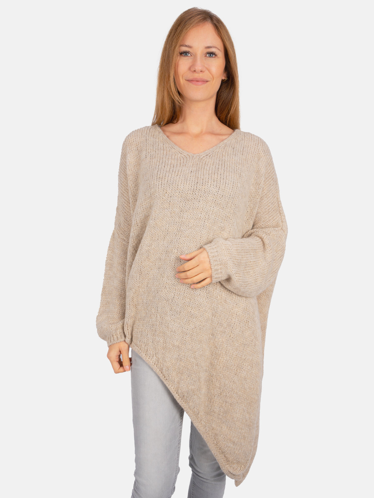 Asymmetrischer Pullover mit seitlichem Schlitz - Rica