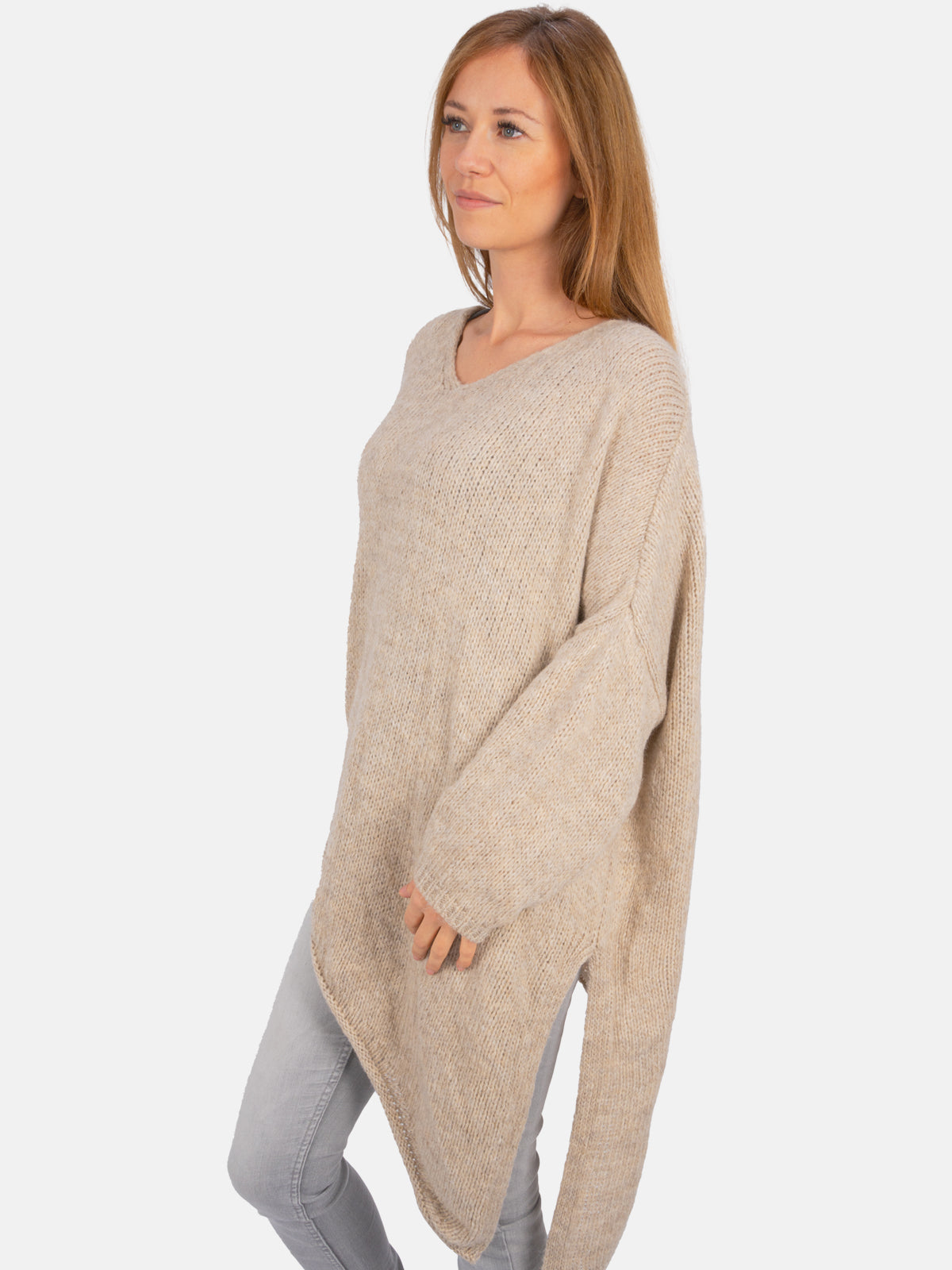 Asymmetrischer Pullover mit seitlichem Schlitz - Rica