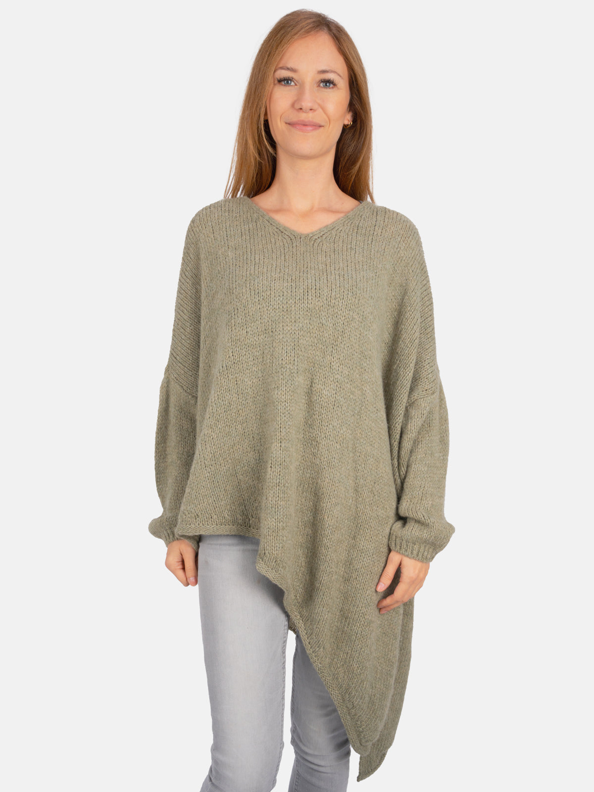Asymmetrischer Pullover mit seitlichem Schlitz - Rica