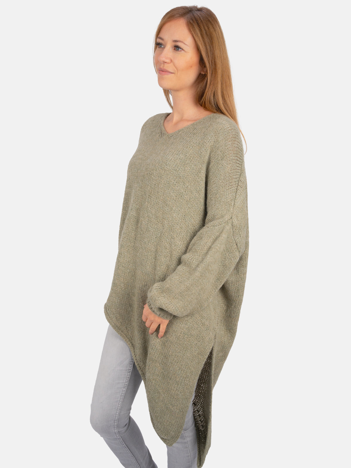 Asymmetrischer Pullover mit seitlichem Schlitz - Rica