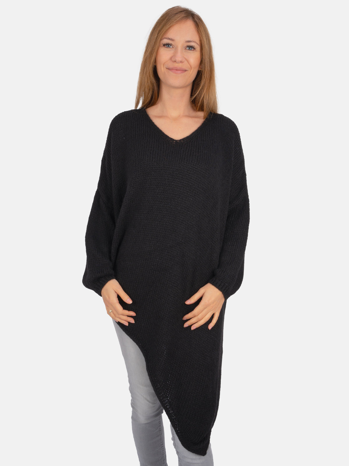 Asymmetrischer Pullover mit seitlichem Schlitz - Rica
