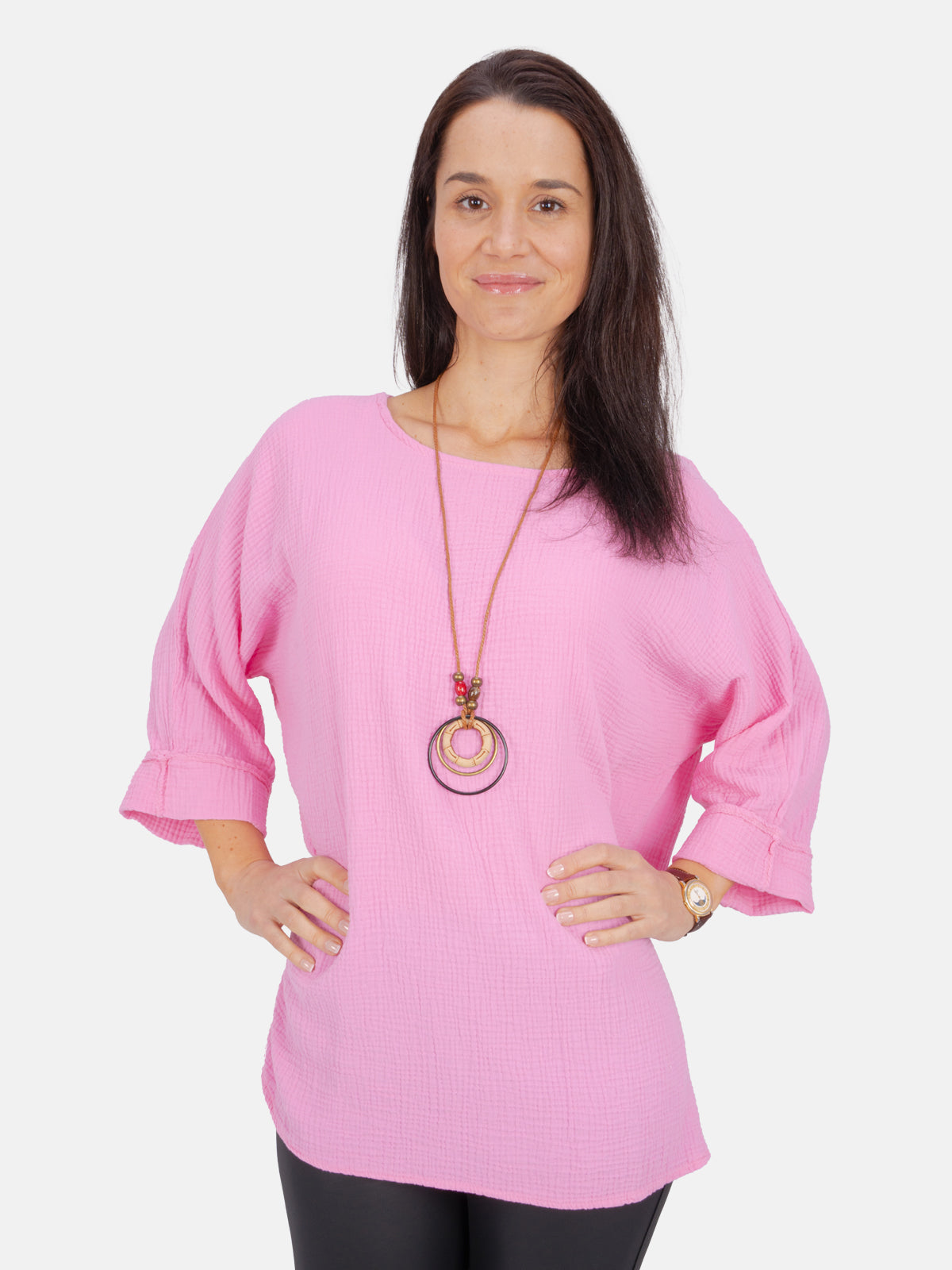 Musselin Bluse mit Kette - Valentina