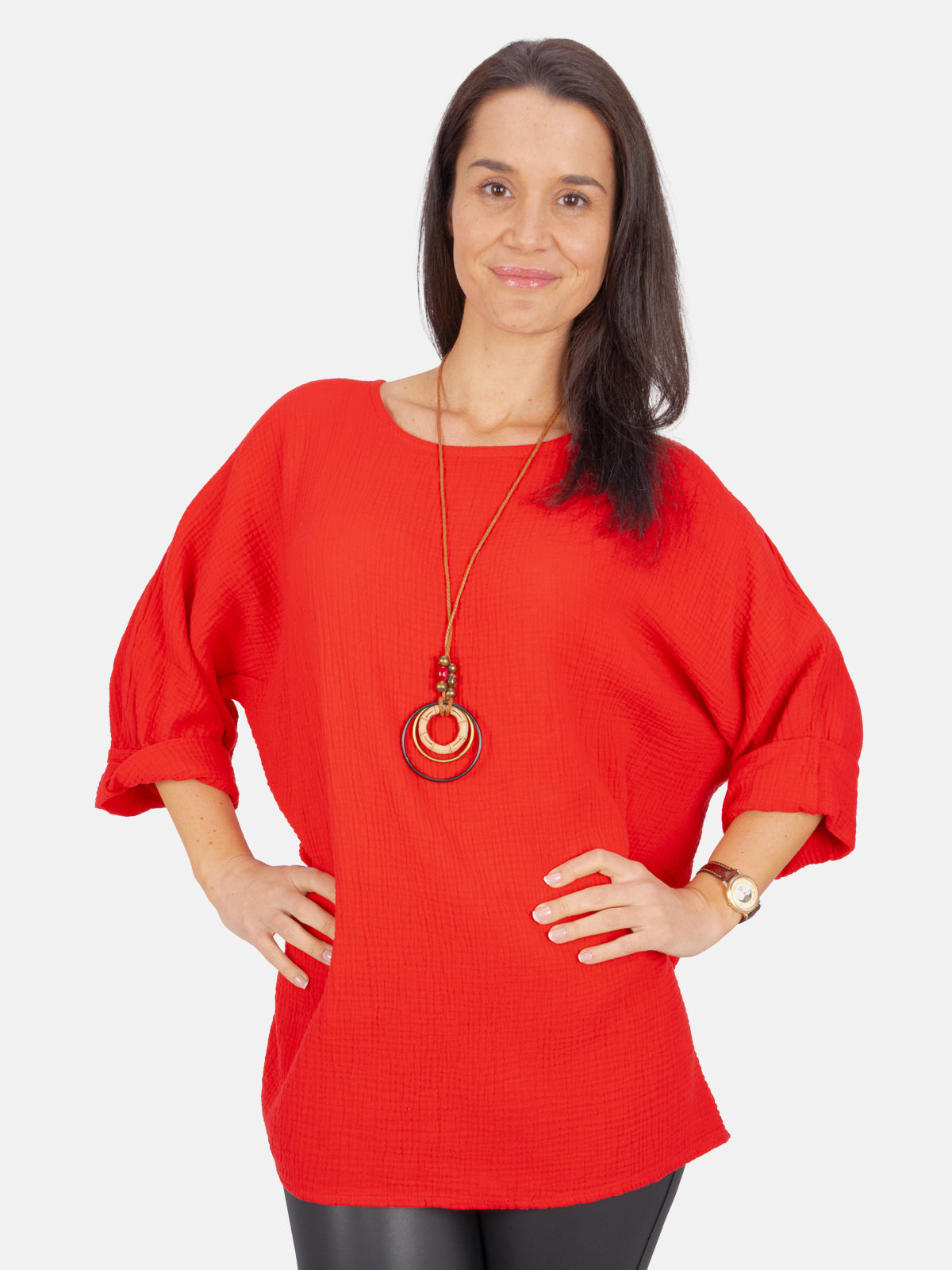 Musselin Bluse mit Kette - Valentina