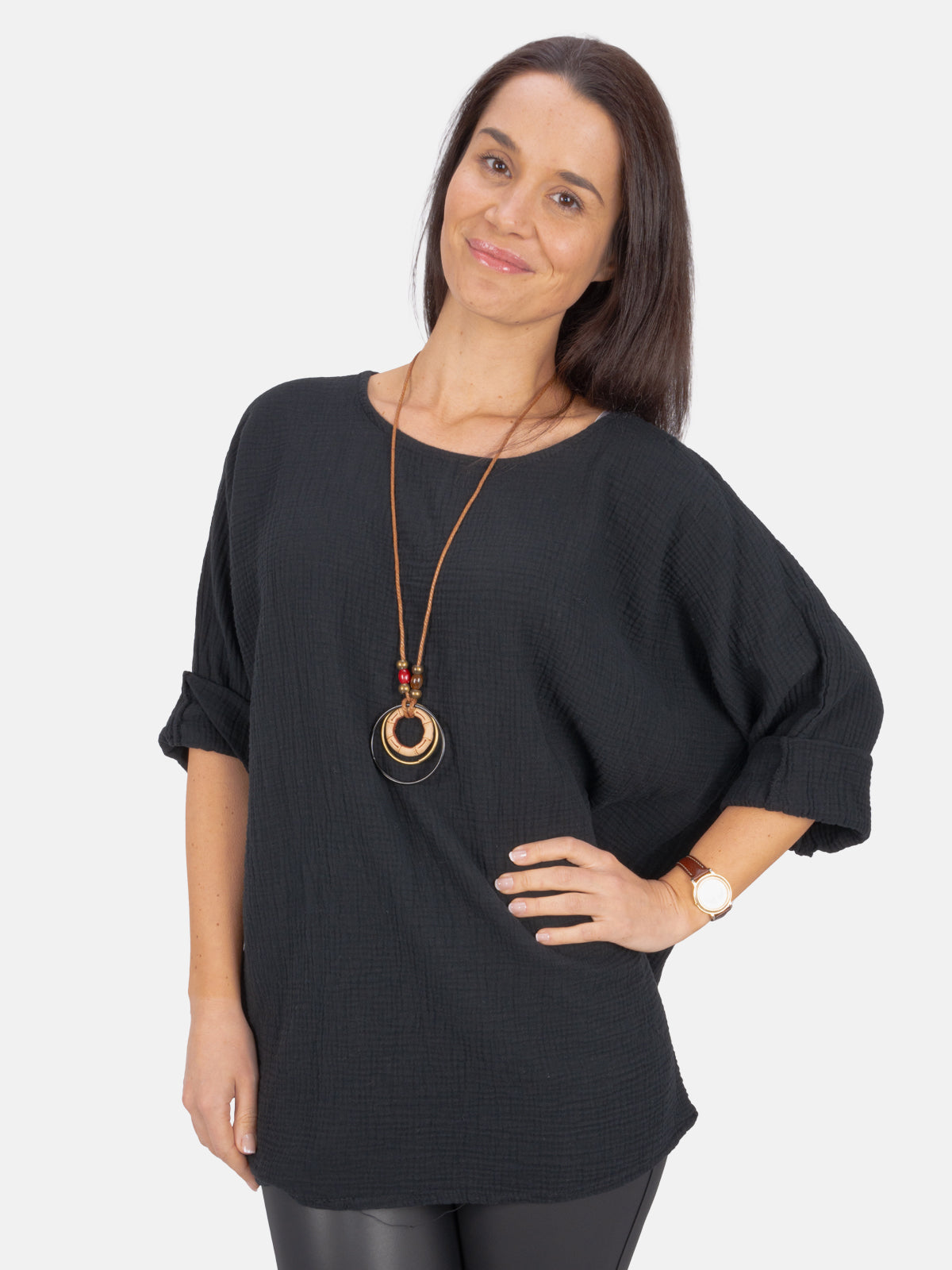 Musselin Bluse mit Kette - Valentina