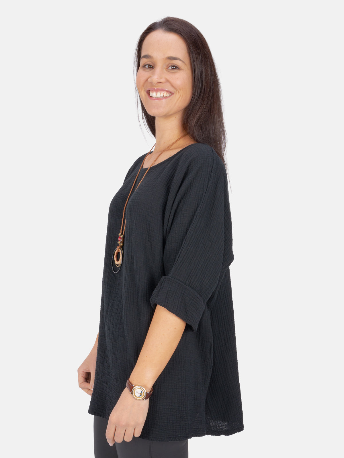 Musselin Bluse mit Kette - Valentina