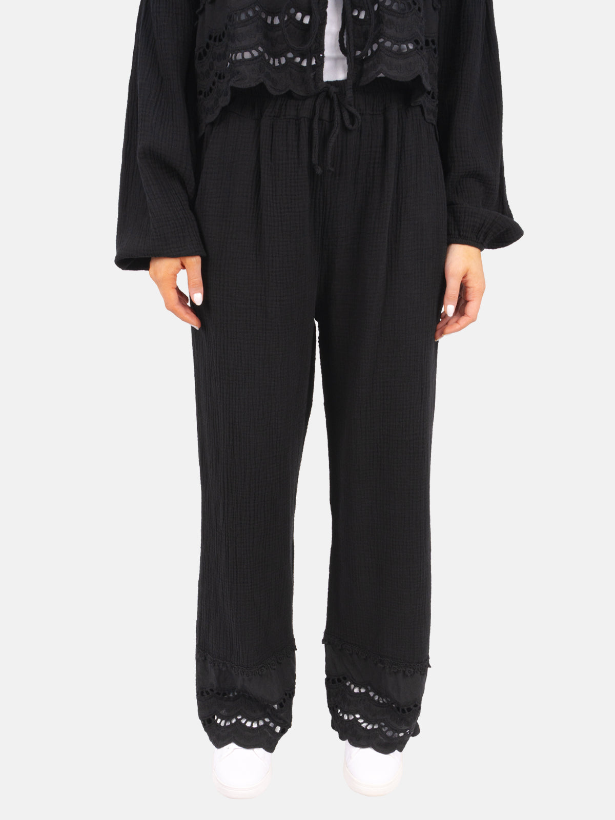 Musselinhose mit Lockstrickerei - Ines