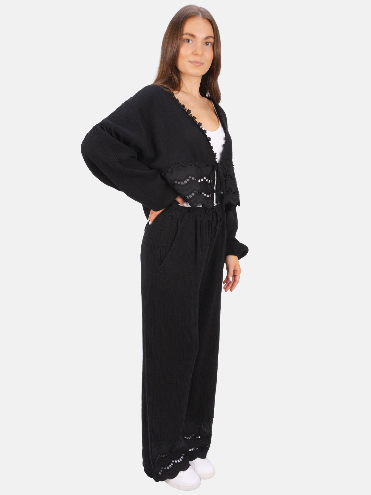 Musselinhose mit Lockstrickerei - Ines