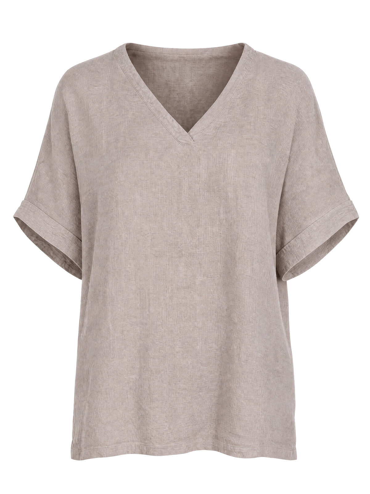 Leinen Shirt mit V-Ausschnitt - Tamara
