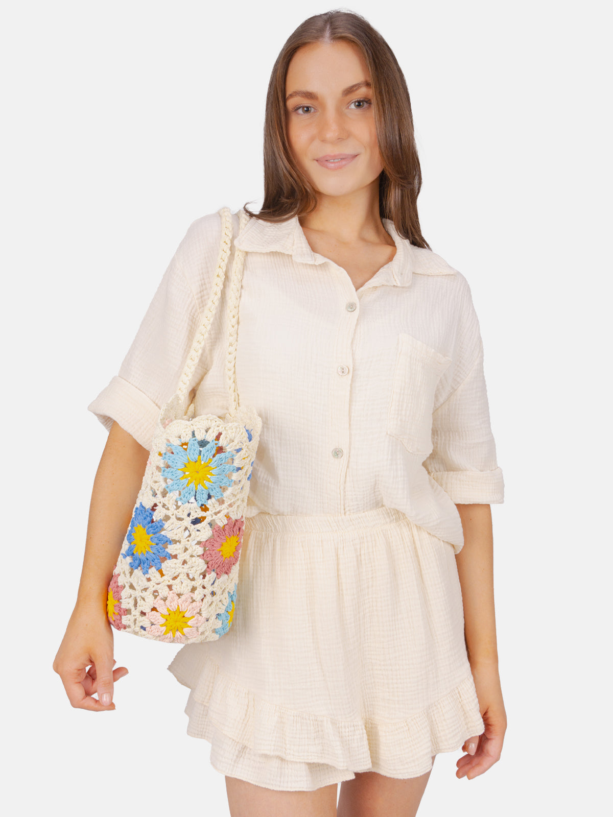 Gehäkelte Sommer Tasche mit Blumenmuster - Bloomy