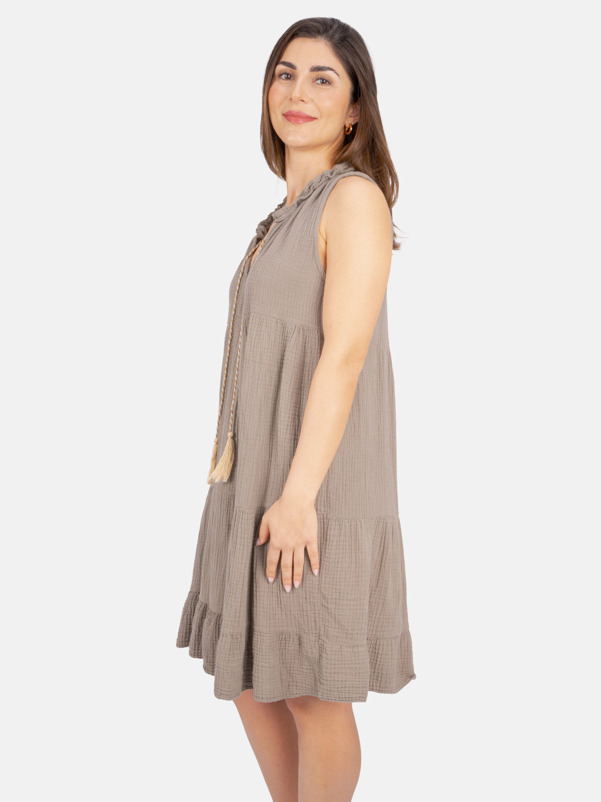 Musselin Kleid mit Tasseln - Buki