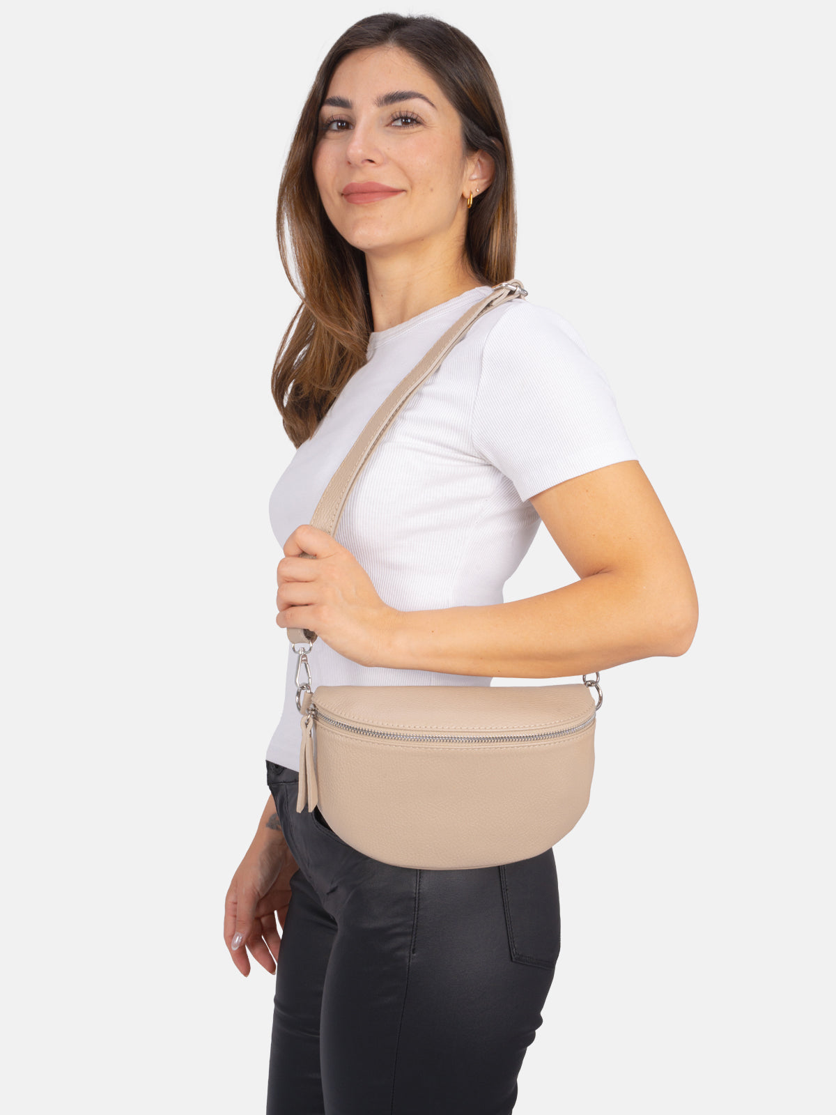 Crossbody Umhängetasche Gr. M aus 100% Leder - Anna