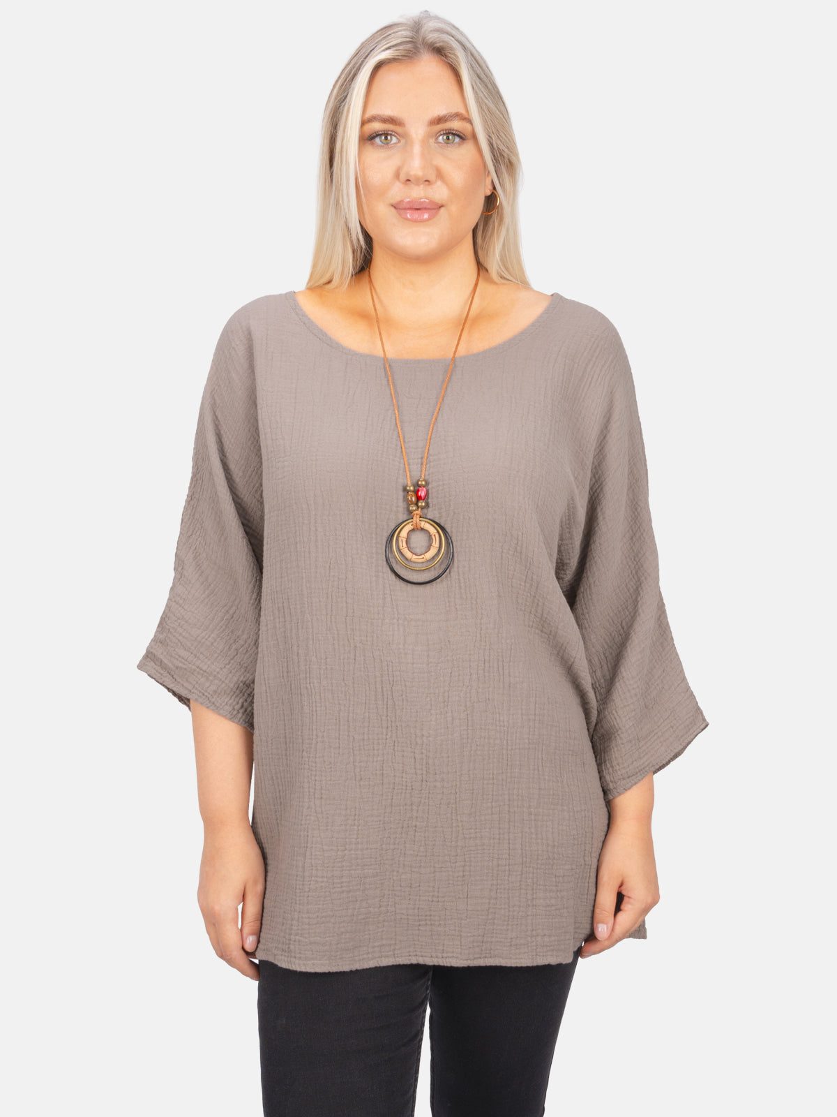 Musselin Bluse Halbarm Oversized - Vanessa