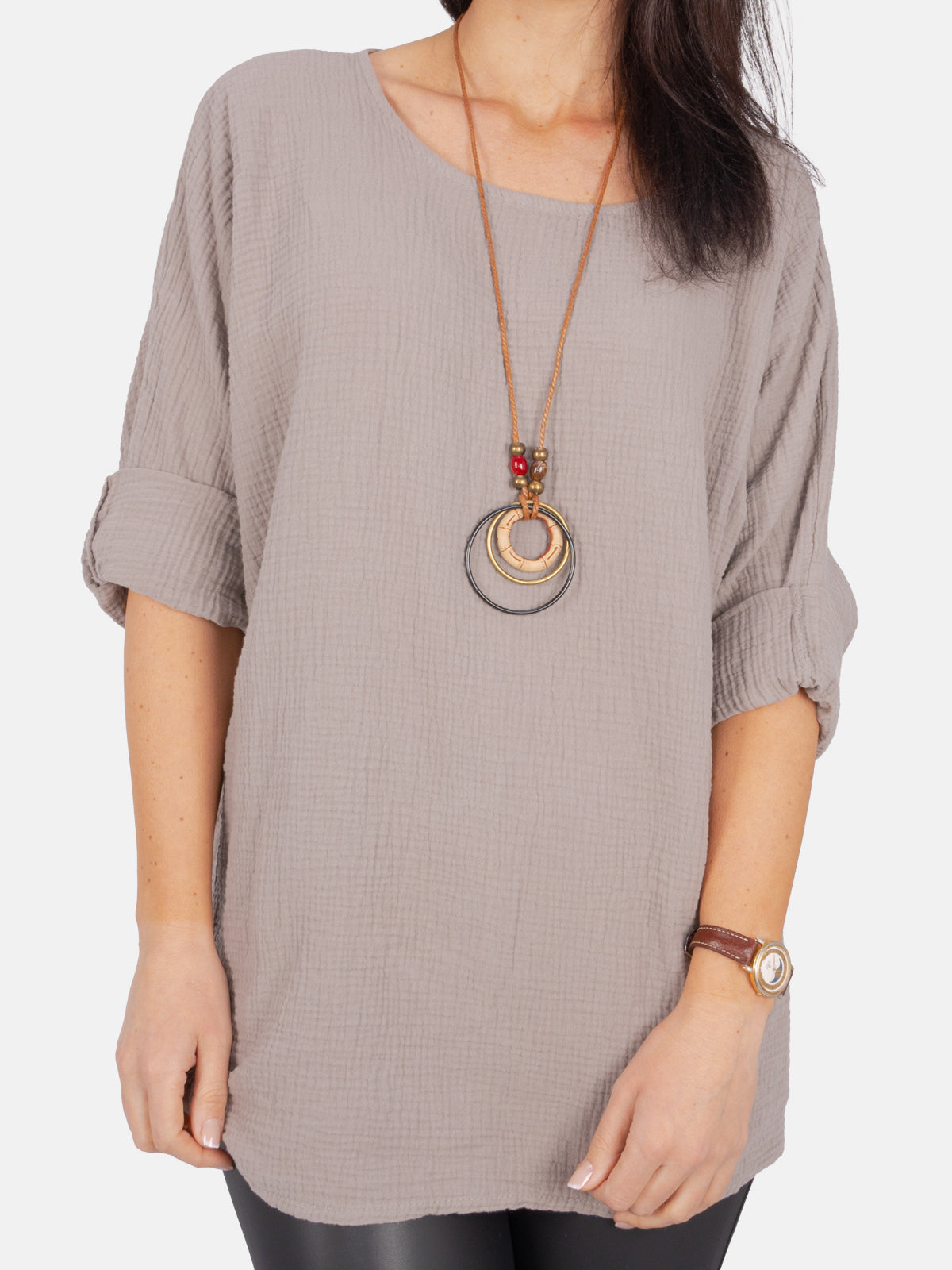 Musselin Bluse mit Kette - Valentina