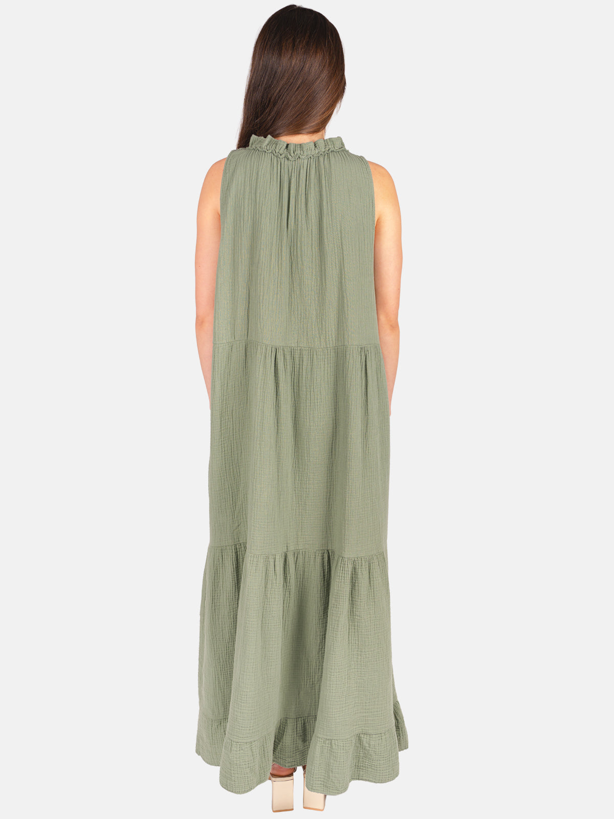 Musselin Maxikleid mit Tasseln - Viola