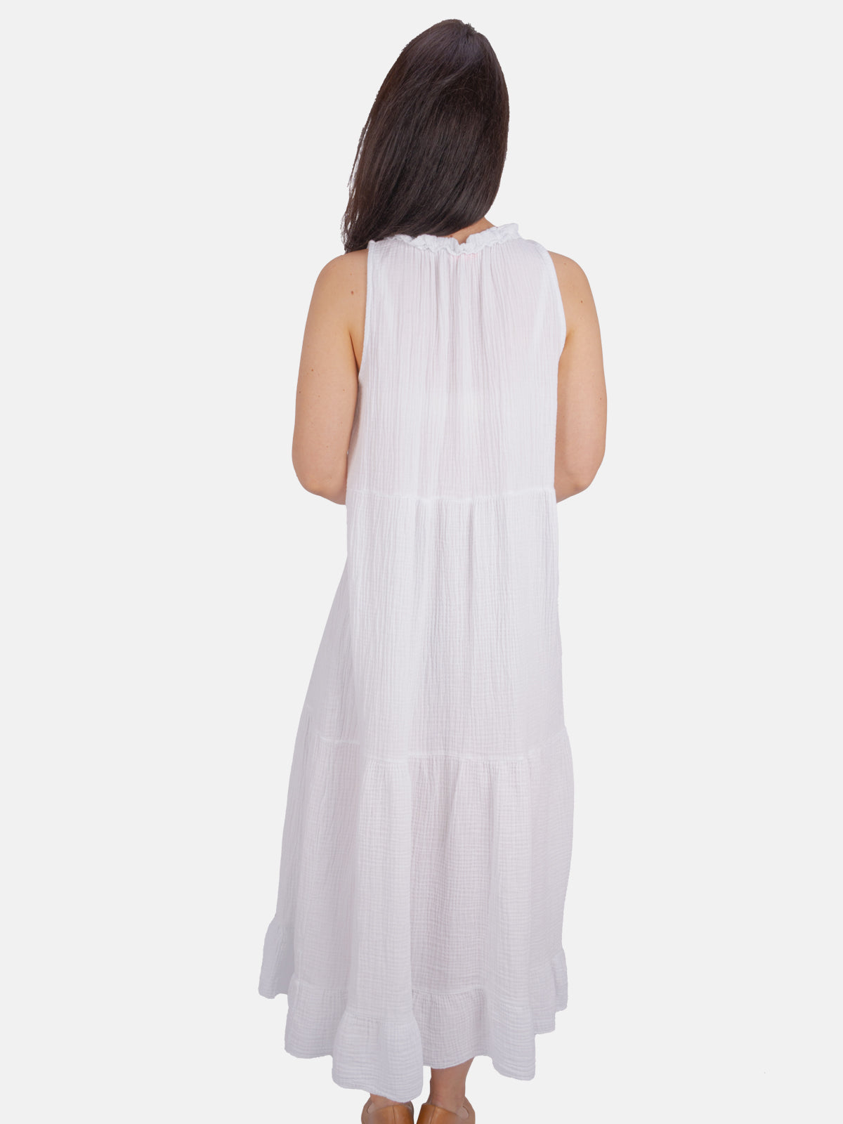 Musselin Maxikleid mit Tasseln - Viola