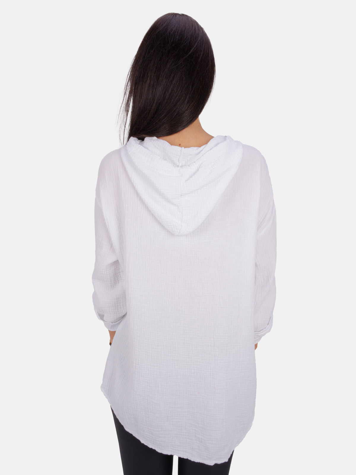 Musselin Bluse mit Kapuze - Camila