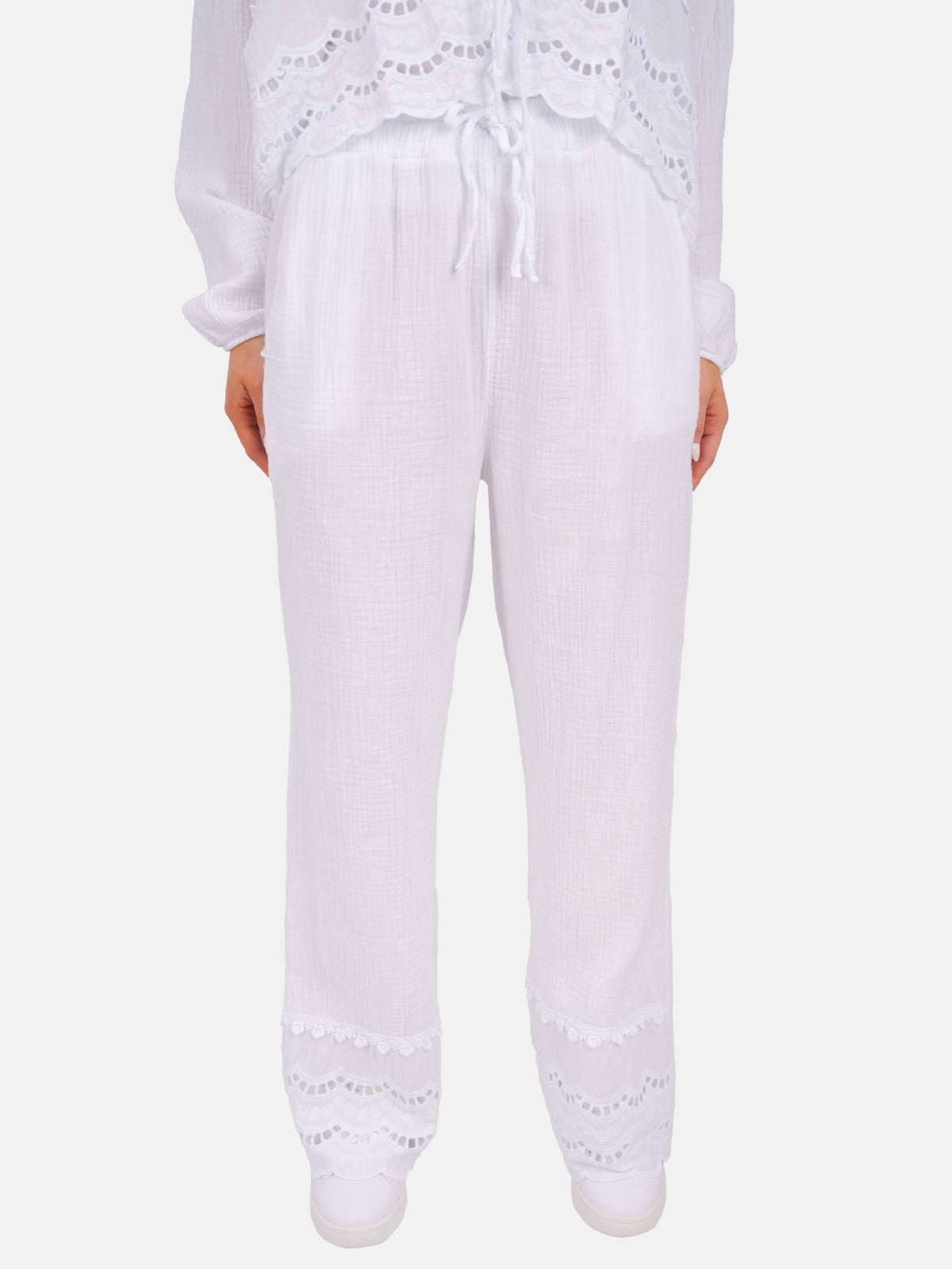 Musselinhose mit Lockstrickerei - Ines