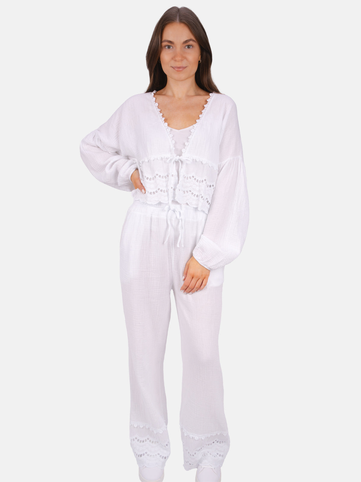 Musselinhose mit Lockstrickerei - Ines