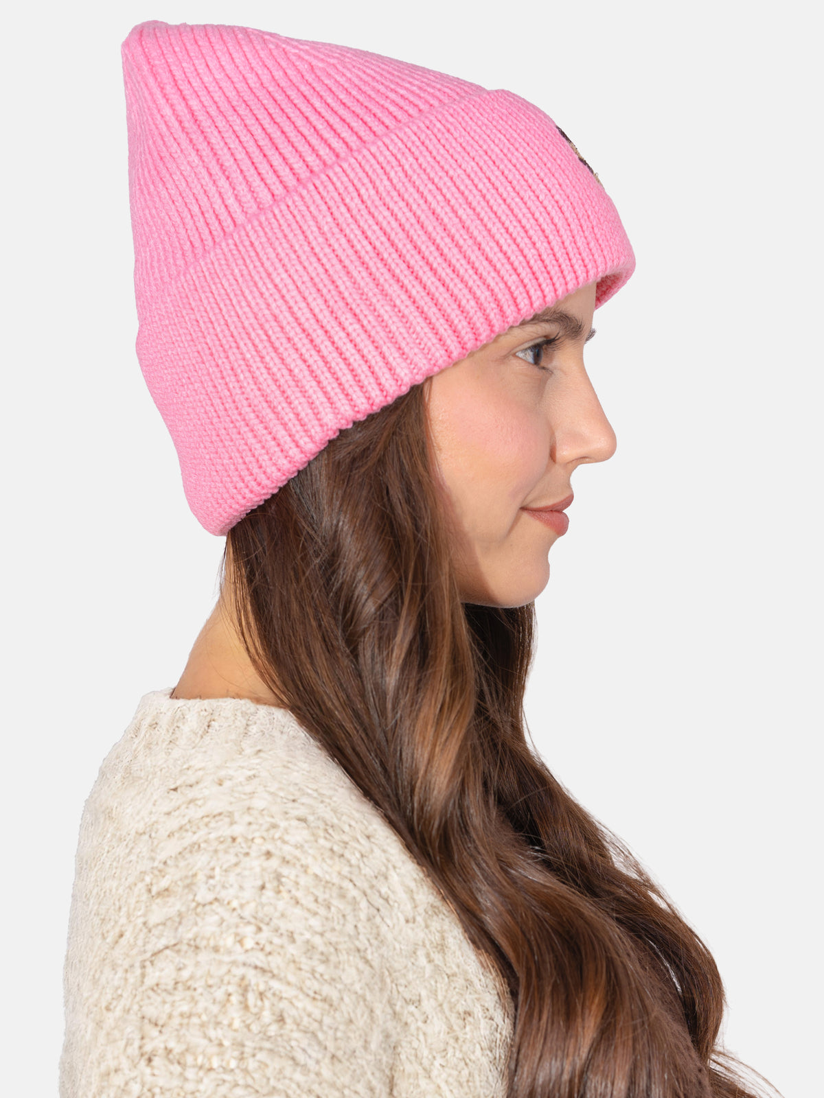 Damen Mütze mit Herz - Zoe in Espresso #Farbe_Light Pink