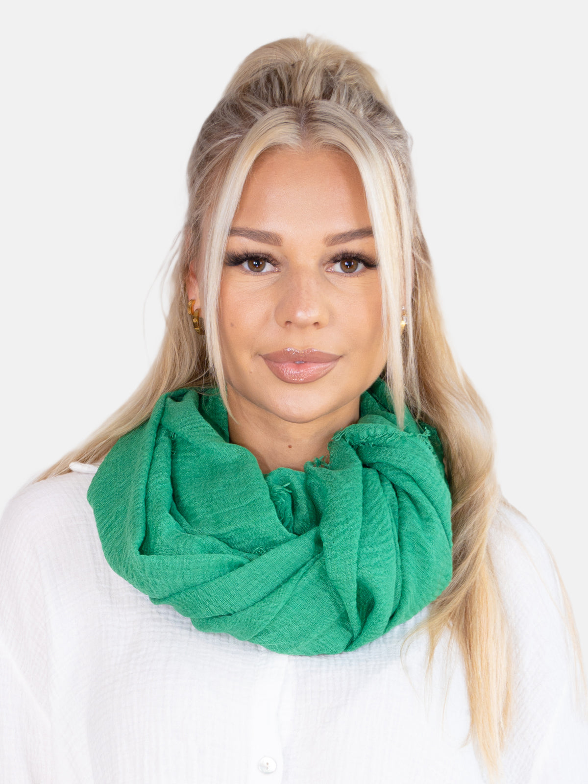 Schal gewellt, dünn & leicht - grün - Isabella
