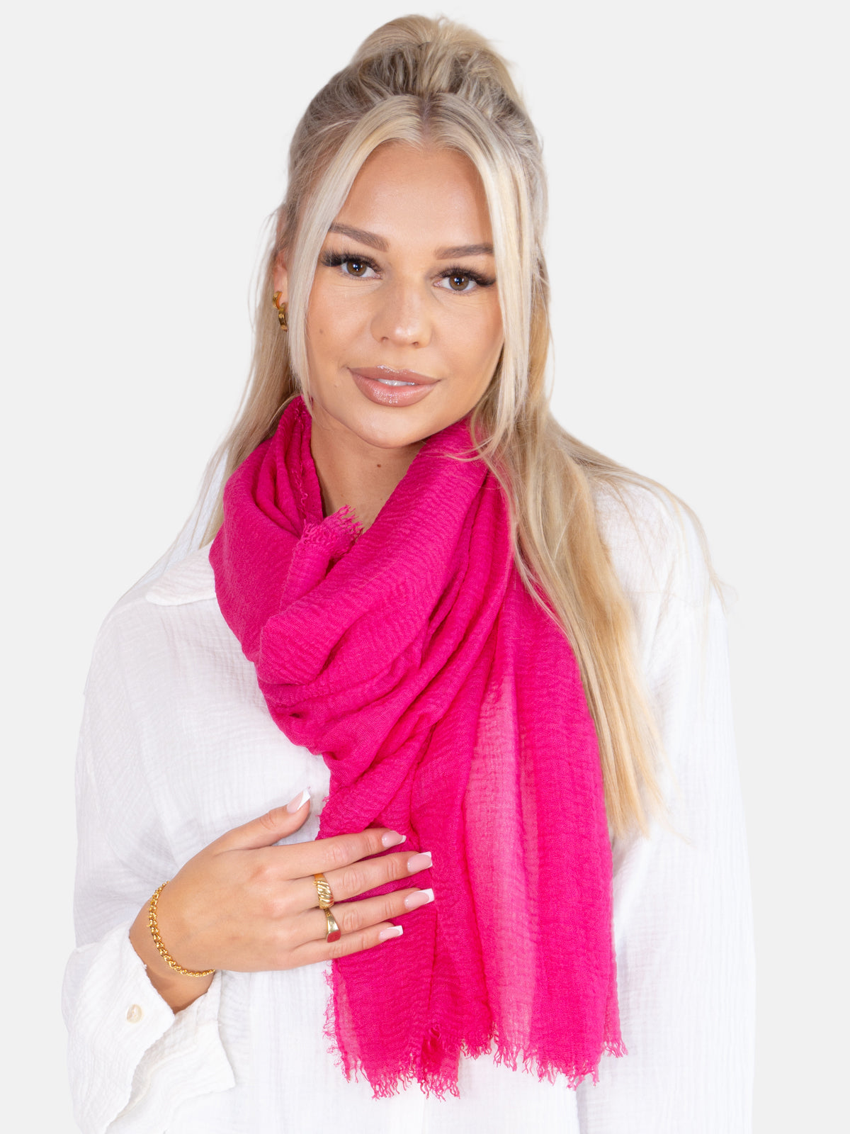 Schal gewellt, dünn & leicht - pink - Isabella