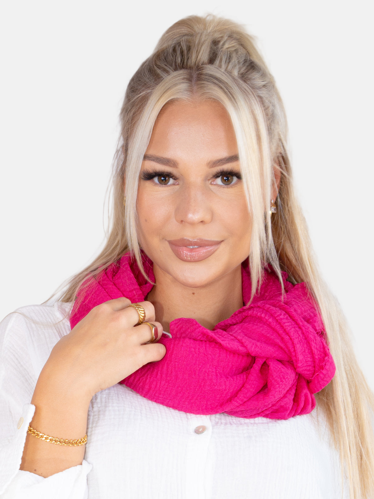 Schal gewellt, dünn & leicht - pink - Isabella