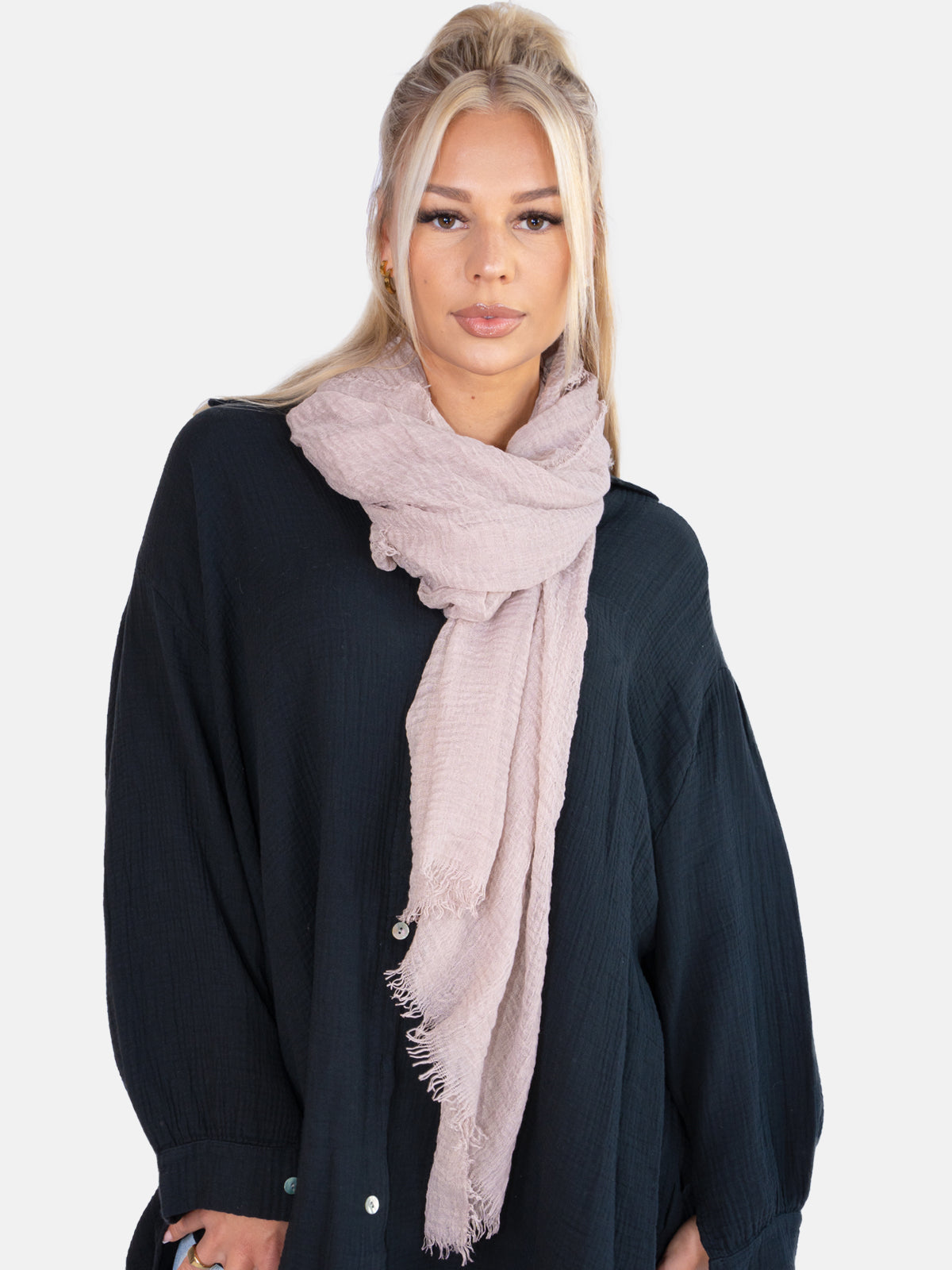 Schal gewellt, dünn & leicht - cappuccino - Isabella