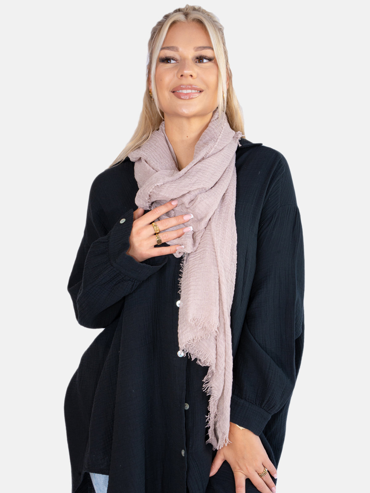 Schal gewellt, dünn & leicht - cappuccino - Isabella