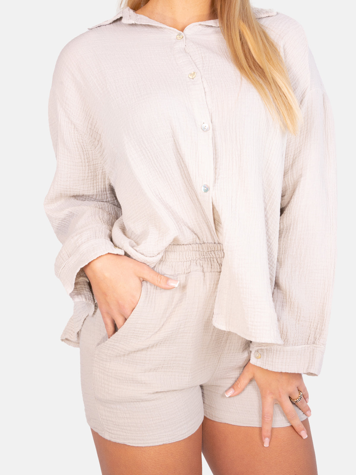 Kurze Musselin Shorts - beige - Holy