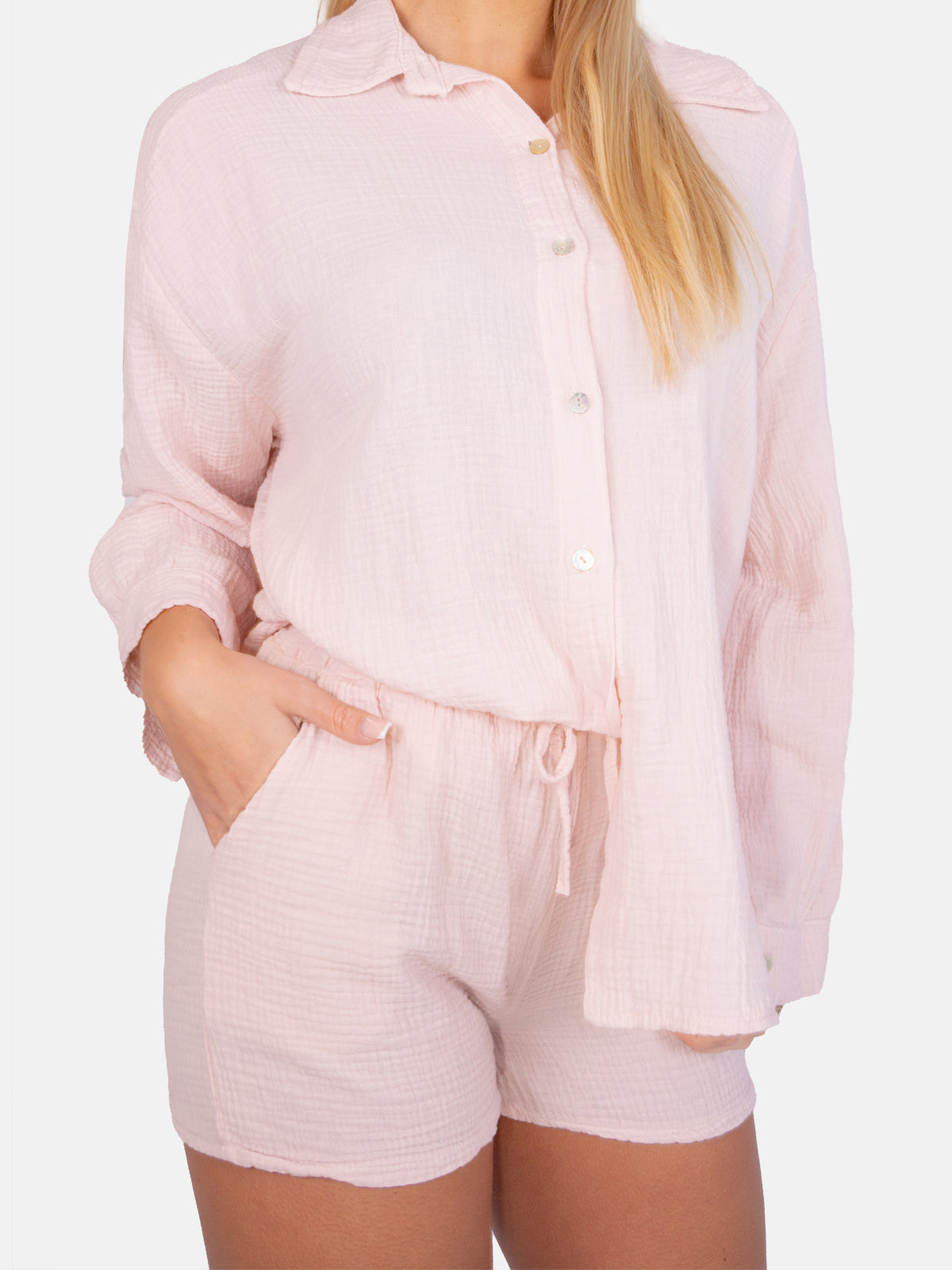 Kurze Musselin Shorts - rosa - Holy